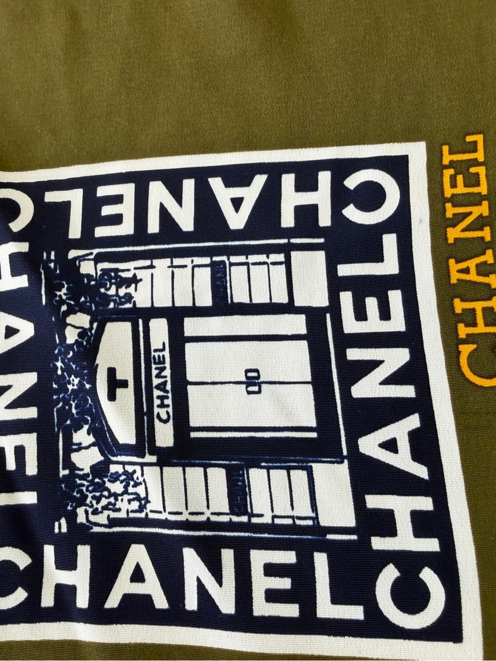 Chanel Interlocking CC Logo Patchwork Printed Multicolor Silk Scarf - Picture 4 of 8